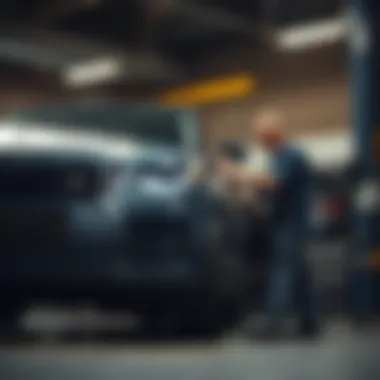 Mechanic conducting maintenance on a Range Rover