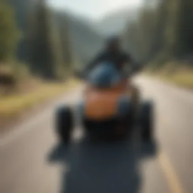 A scenic ride on a Can-Am Spyder through a beautiful landscape