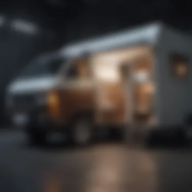 Close-up of a high-quality frame camper showcasing innovative design features