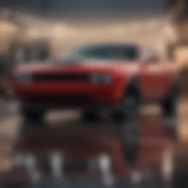 Close-up of Dodge Challenger's performance features