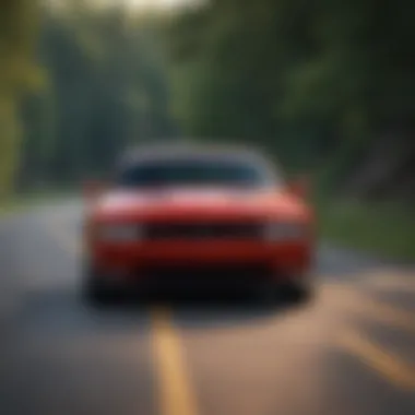 Dodge Challenger cruising on a scenic Minnesota road