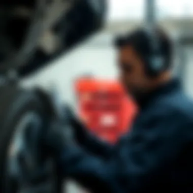 Professional mechanic inspecting a BMW vehicle