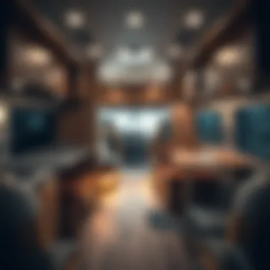 Interior layout of a modern cross trail motorhome showcasing space efficiency