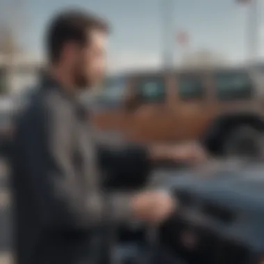 Exciting New Vehicle Delivery Experience Customer receiving keys to a new Jeep from the dealership