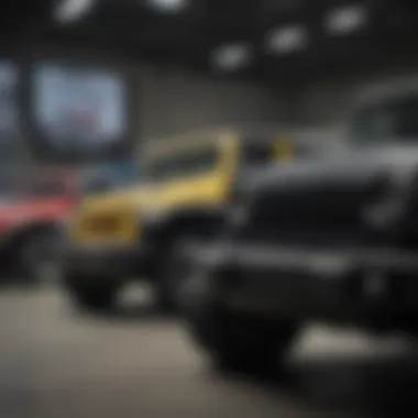 Diverse Jeep Models on Display Showroom of DuPage Jeep dealership showcasing various Jeep models