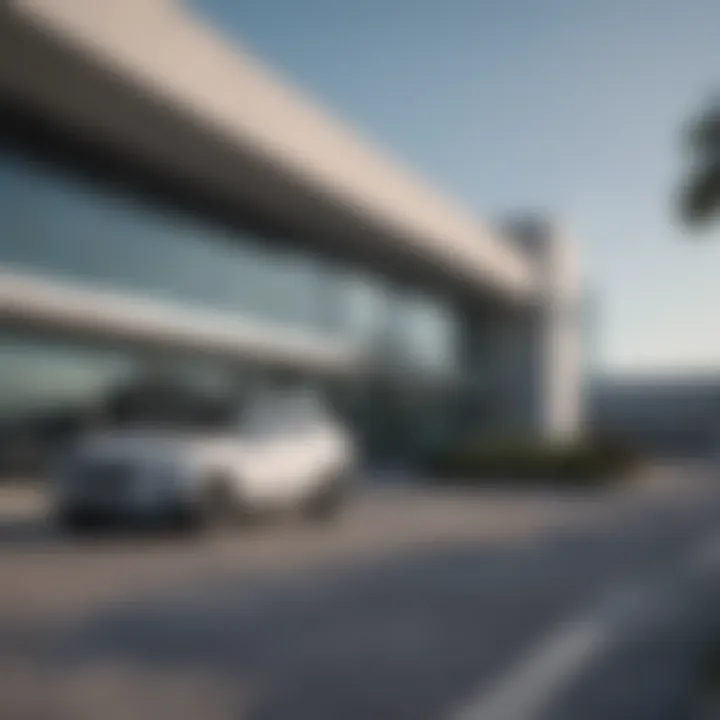 Exterior view of Autonation Volvo dealership showcasing modern architecture.