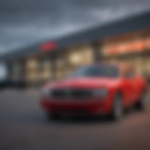 Exterior view of a Dodge dealership in Lansing, Illinois