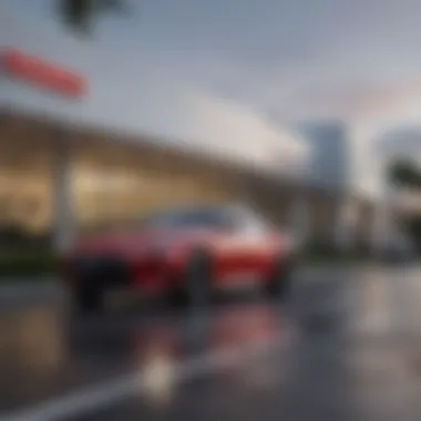 Exterior view of a Nissan dealership in Hollywood, Florida