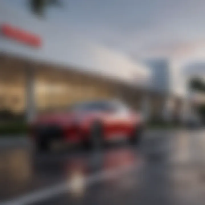 Exterior view of a Nissan dealership in Hollywood, Florida