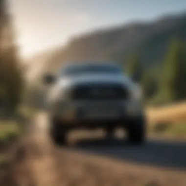 A Ram truck navigating through Oregon's scenic landscapes.