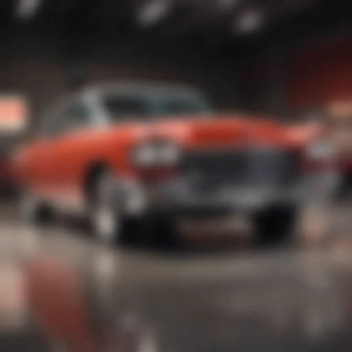 Historical display featuring milestones of Red Noland Cadillac and its impact in the automotive market