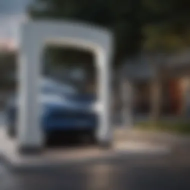 A Tesla charging station in Knoxville, showcasing the brand's commitment to infrastructure.