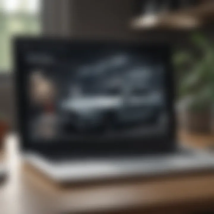 User browsing a used car website on a laptop