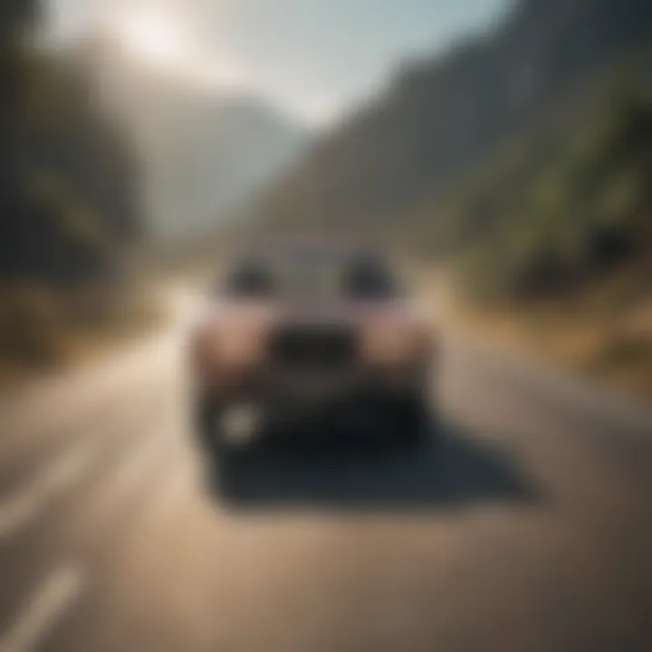 A wagon vehicle in action on a scenic road demonstrating performance