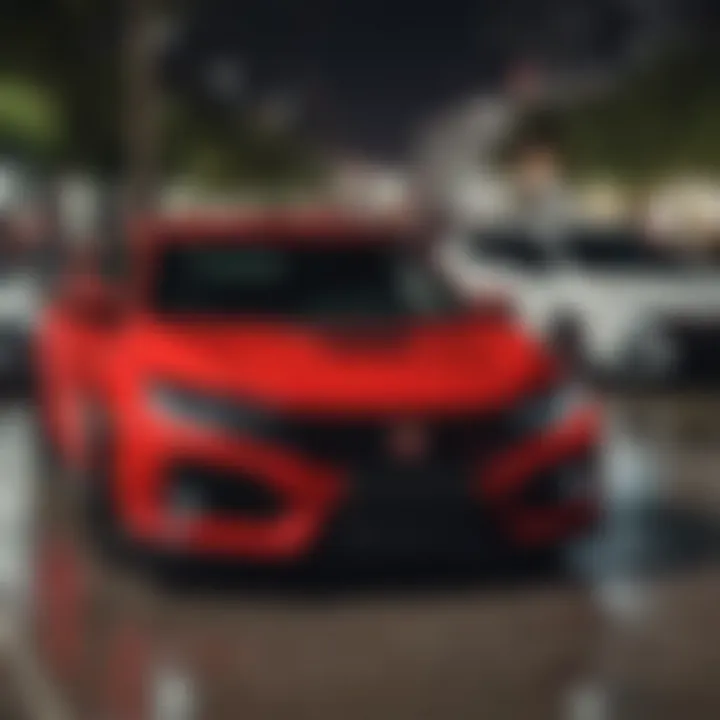 Group of enthusiasts showcasing Honda Civic Type R models
