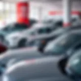 Showroom display of diverse used cars at Toyota of Keene