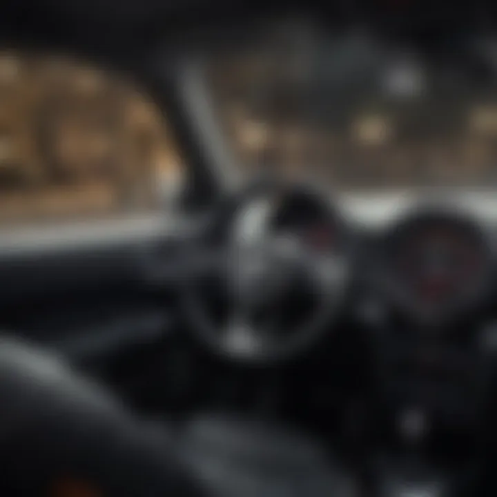 A close-up of a Mini Cooper's interior, highlighting its stylish and modern features.