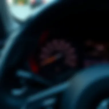 A close-up of a car's dashboard with a focus on the odometer