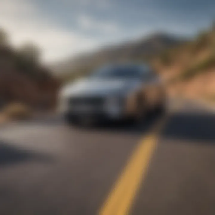 Santa Fe Hybrid on a scenic road highlighting its performance