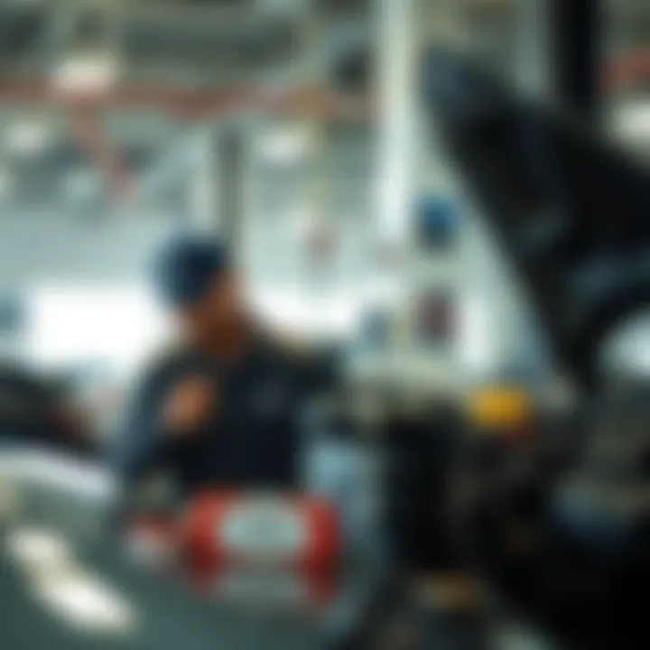 Skilled technician performing maintenance at a Toyota service center