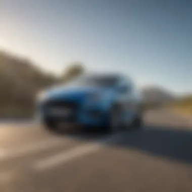 Dynamic driving shot of the Ford Fiesta hatchback on a winding road