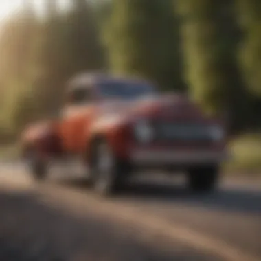 Classic Ford truck on a vintage road