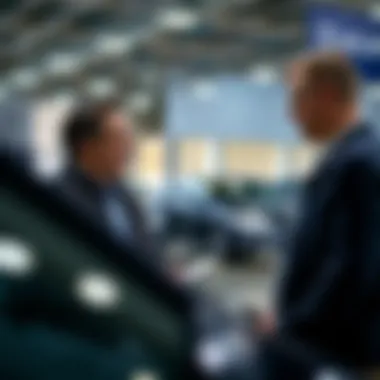 Financing Options Discussion Customer engaging with a dealership representative discussing financing options