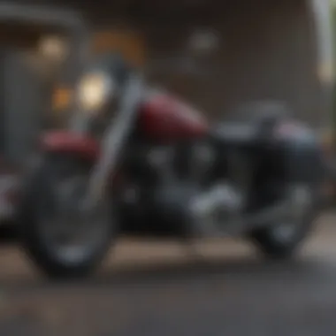 Close-up of a motorcycle secured in a trailer