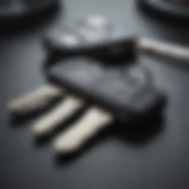 Close-up of car keys on a table