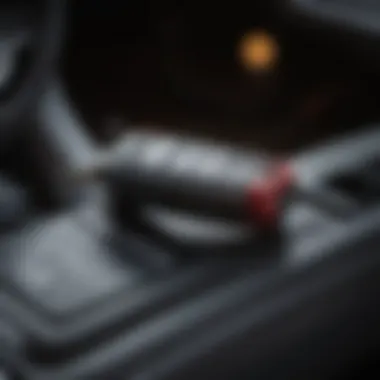 Close-up of a car ignition with a key stuck in it