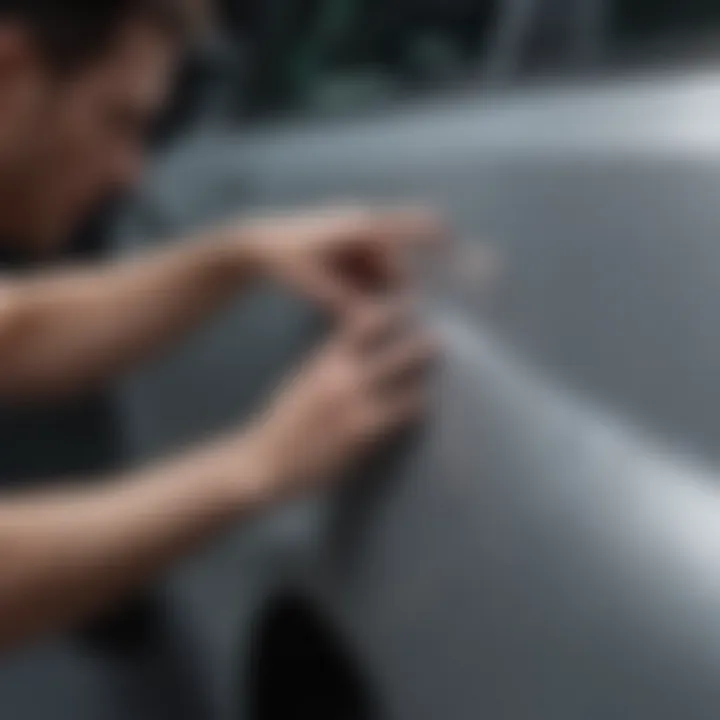 Application of scratch cover on a vehicle surface