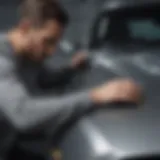 Expert applying a fresh layer of premium paint on a vehicle