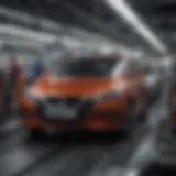 Nissan Sentra assembly line showcasing modern manufacturing techniques